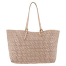 FENDI Zucchino Canvas Tote Bag Pink Gold Auth 192523-2