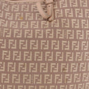 FENDI Zucchino Canvas Tote Bag Pink Gold Auth 192523-3