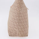 FENDI Zucchino Canvas Tote Bag Pink Gold Auth 192523-4
