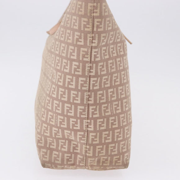FENDI Zucchino Canvas Tote Bag Pink Gold Auth 192523