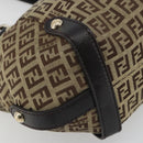 FENDI Zucchino Canvas Hand Bag Beige Gold Auth 192524A-11