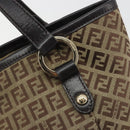 FENDI Zucchino Canvas Hand Bag Beige Gold Auth 192524A-14