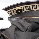 FENDI Zucchino Canvas Hand Bag Beige Gold Auth 192524A-21