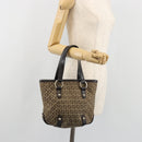FENDI Zucchino Canvas Hand Bag Beige Gold Auth 192524A-22