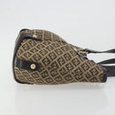 FENDI Zucchino Canvas Hand Bag Beige Gold Auth 192524A-4