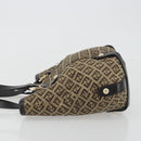 FENDI Zucchino Canvas Hand Bag Beige Gold Auth 192524A-5