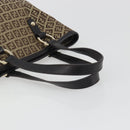FENDI Zucchino Canvas Hand Bag Beige Gold Auth 192524A-7