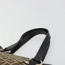 FENDI Zucchino Canvas Hand Bag Beige Gold Auth 192524A-8