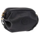 GUCCI Shoulder Bag Leather Black Gold 007 115 5770 Auth 192525-1
