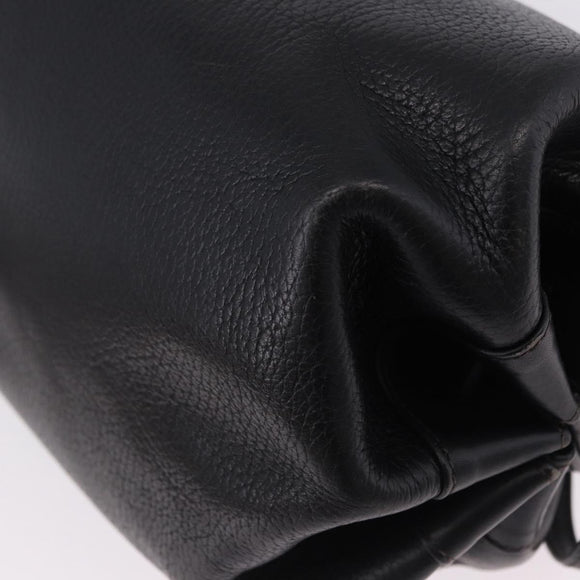 GUCCI Shoulder Bag Leather Black Gold 007 115 5770 Auth 192525