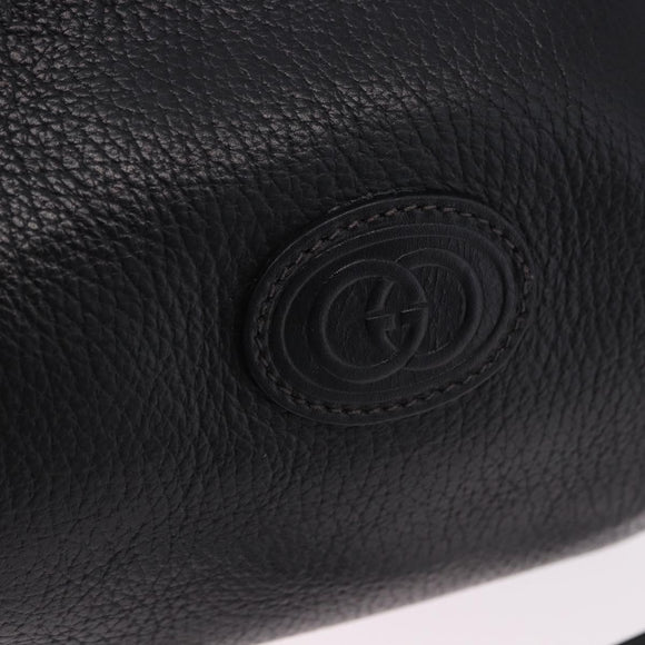 GUCCI Shoulder Bag Leather Black Gold 007 115 5770 Auth 192525