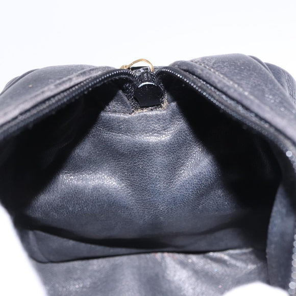 GUCCI Shoulder Bag Leather Black Gold 007 115 5770 Auth 192525
