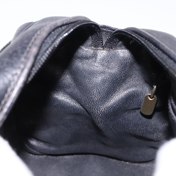 GUCCI Shoulder Bag Leather Black Gold 007 115 5770 Auth 192525