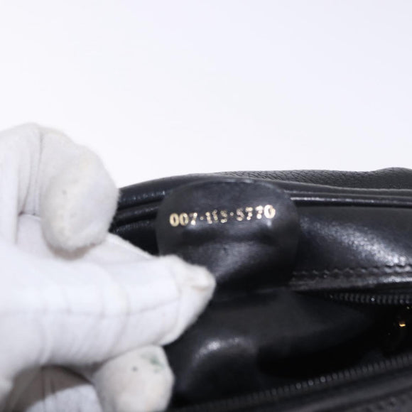 GUCCI Shoulder Bag Leather Black Gold 007 115 5770 Auth 192525