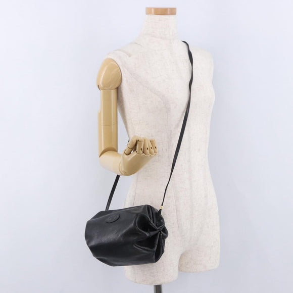 GUCCI Shoulder Bag Leather Black Gold 007 115 5770 Auth 192525