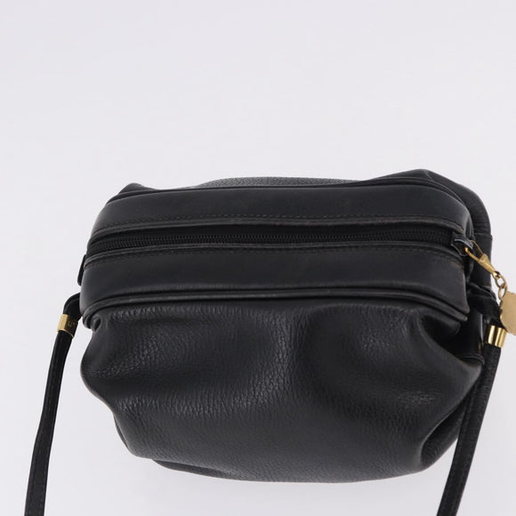 GUCCI Shoulder Bag Leather Black Gold 007 115 5770 Auth 192525