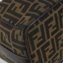 FENDI Zucca Canvas Hand Bag Black Brown Auth 192526A-10