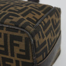 FENDI Zucca Canvas Hand Bag Black Brown Auth 192526A-11