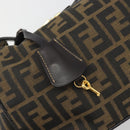 FENDI Zucca Canvas Hand Bag Black Brown Auth 192526A-14
