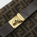 FENDI Zucca Canvas Hand Bag Black Brown Auth 192526A-15