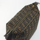 FENDI Zucca Canvas Hand Bag Black Brown Auth 192526A-16