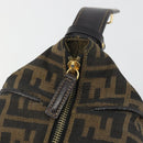 FENDI Zucca Canvas Hand Bag Black Brown Auth 192526A-17