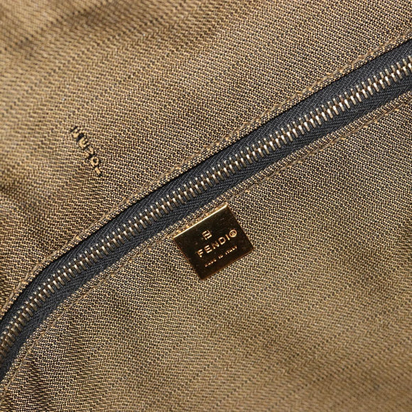 FENDI Zucca Canvas Hand Bag Black Brown Auth 192526A