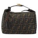 FENDI Zucca Canvas Hand Bag Black Brown Auth 192526A-2