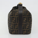 FENDI Zucca Canvas Hand Bag Black Brown Auth 192526A-4