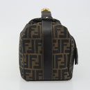 FENDI Zucca Canvas Hand Bag Black Brown Auth 192526A-5