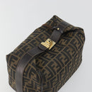 FENDI Zucca Canvas Hand Bag Black Brown Auth 192526A-6
