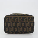FENDI Zucca Canvas Hand Bag Black Brown Auth 192526A-8