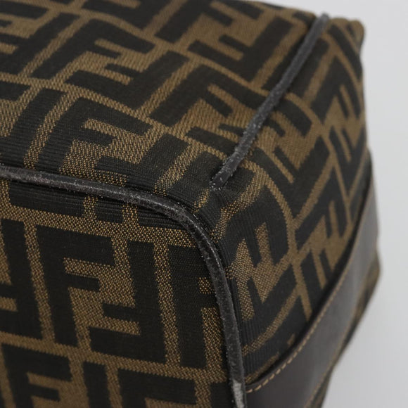 FENDI Zucca Canvas Hand Bag Black Brown Auth 192526A