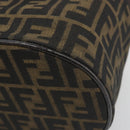 FENDI Zucca Canvas Vanity Bag Brown Black Auth 192527-10