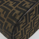 FENDI Zucca Canvas Vanity Bag Brown Black Auth 192527-11