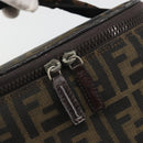FENDI Zucca Canvas Vanity Bag Brown Black Auth 192527-14