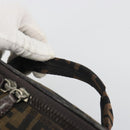 FENDI Zucca Canvas Vanity Bag Brown Black Auth 192527-8
