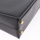 Salvatore Ferragamo Gancini Hand Bag Leather 2way Black Gold Auth 192528A-17