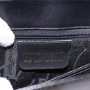 Salvatore Ferragamo Gancini Hand Bag Leather 2way Black Gold Auth 192528A-11