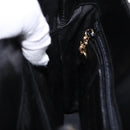 Salvatore Ferragamo Gancini Hand Bag Leather 2way Black Gold Auth 192528A-24