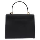 Salvatore Ferragamo Gancini Hand Bag Leather 2way Black Gold Auth 192528A-2