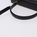 Salvatore Ferragamo Gancini Hand Bag Leather 2way Black Gold Auth 192528A-7
