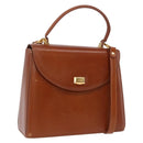 BALLY Hand Bag Leather Brown Gold Auth 192529-1