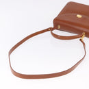BALLY Hand Bag Leather Brown Gold Auth 192529-10