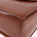BALLY Hand Bag Leather Brown Gold Auth 192529-16
