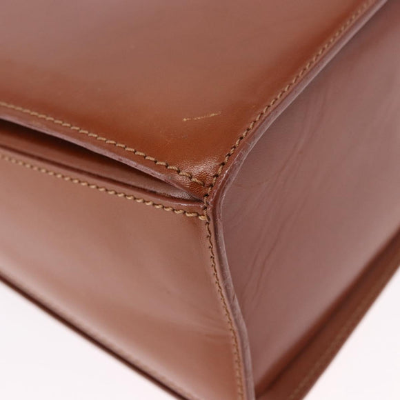 BALLY Hand Bag Leather Brown Gold Auth 192529