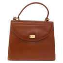 BALLY Hand Bag Leather Brown Gold Auth 192529-13