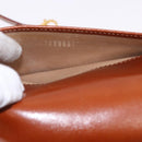 BALLY Hand Bag Leather Brown Gold Auth 192529-29