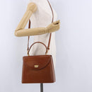BALLY Hand Bag Leather Brown Gold Auth 192529-30