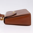 BALLY Hand Bag Leather Brown Gold Auth 192529-5